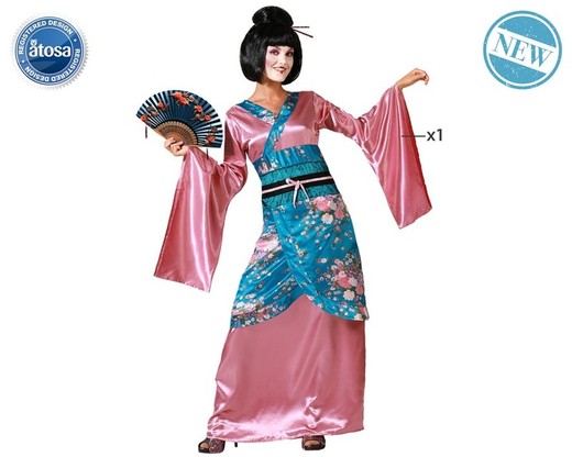 Disfraz China-Geisha kimono rosa mujer