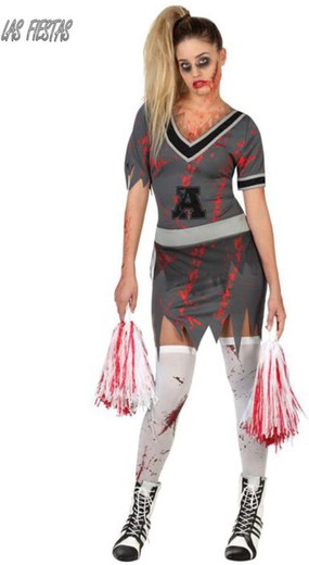 Disfraz adulto de animadora zombie mujer