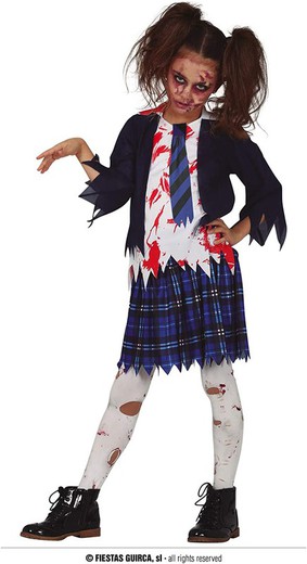 Disfraz infantil de colegiala zombi