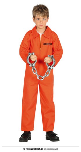 Disfraz infantil de convicto naranja