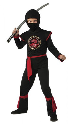 Disfraz de dragón ninja negro infantil
