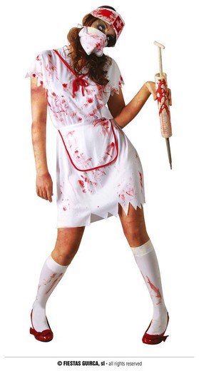 Disfraz adulto de enfermera zombie
