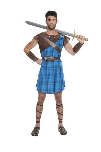 Blaues schottisches Kostüm