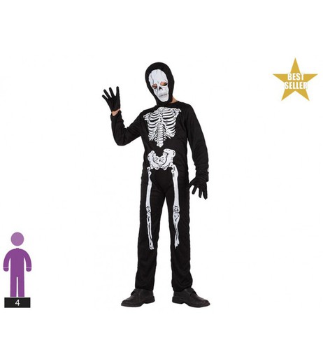 Disfraz infantil de esqueleto atosa