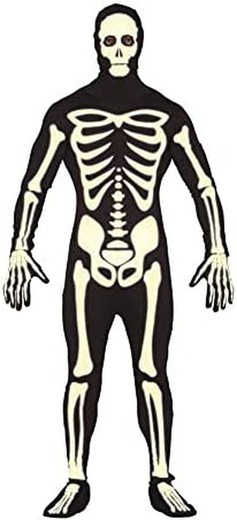 Disfraz adulto de esqueleto luminoso para hombre