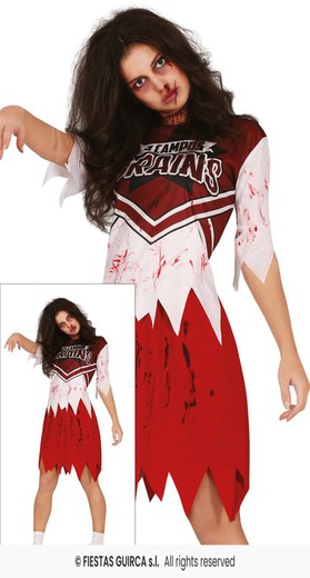 Disfraz de zombie cheerleader animadora mujer