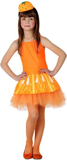Disfraz de naranja niña