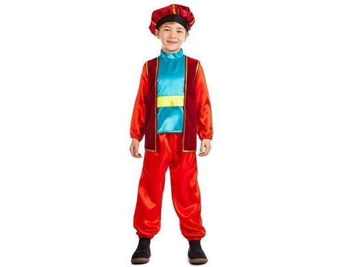 Disfraz de paje roja y azul infantil