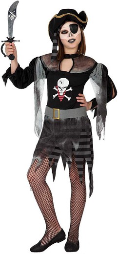 Mädchen Zombie Piraten Kostüm