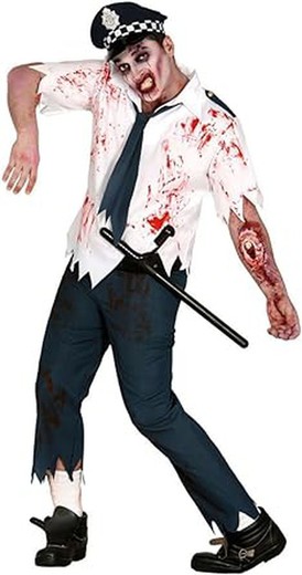 Disfraz de policia zombi adulto