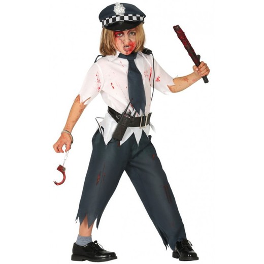 Disfraz infantil de policia zombi