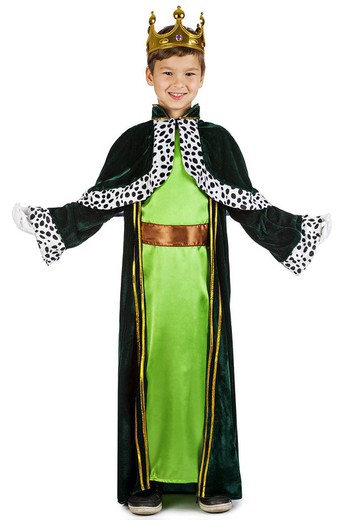 Disfraz de rey mago verde infantil