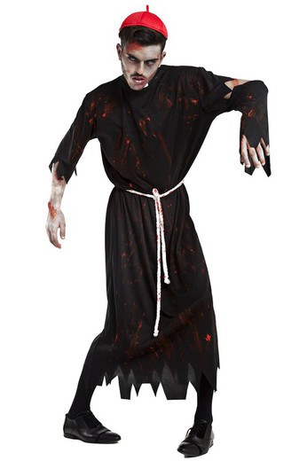 Disfraz adulto de sacerdote zombie