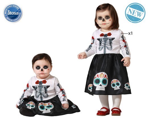 Disfraz esqueleto mejicano niña