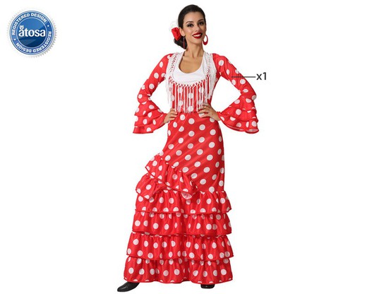 Disfraz flamenca rojo adulta