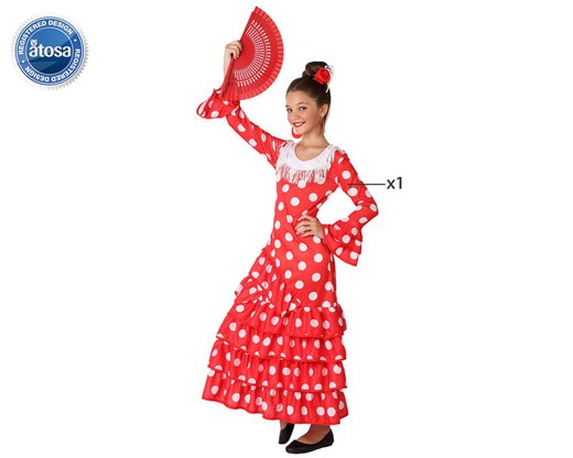 Disfraz flamenca rojo infantil
