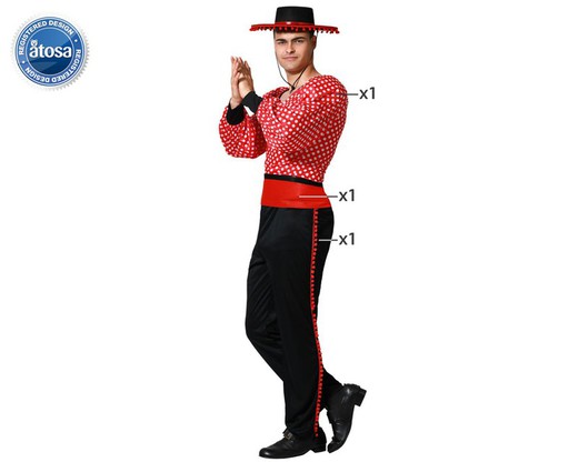 Disfraz flamenco rojo adulto