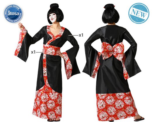 Disfraz geisha negro adulta