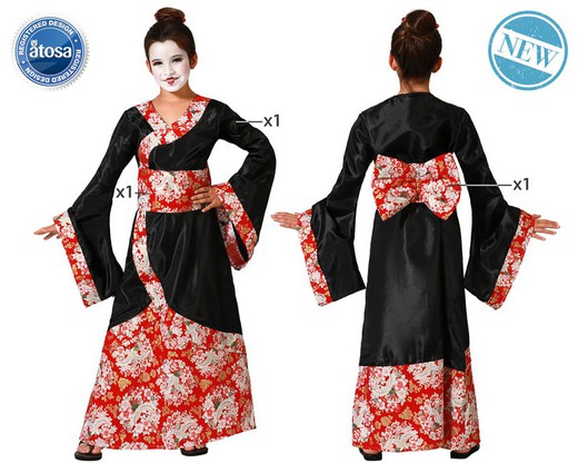 Disfraz geisha negro infantil