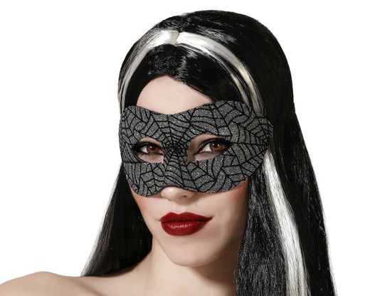 Antifaz Halloween Telaraña Negro 74741