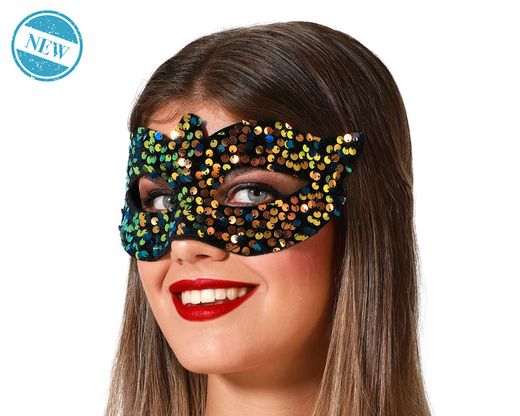 Antifaz Lentejuelas Dorado 78024