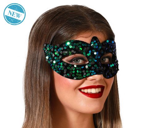 Antifaz Lentejuelas Verde 78023