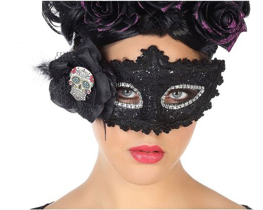 Antifaz Muerte Mexicana Negro 57332