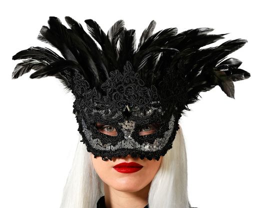 Antifaz Plumas Negro 78428