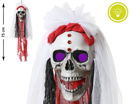 Cabeza Calavera 75Cm Luz