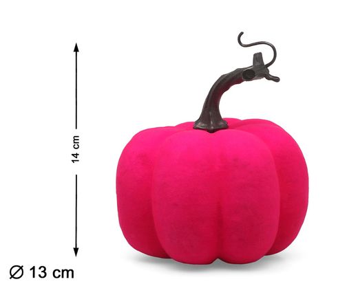 Calabaza 13X13X14 Cm Flocado Rosa