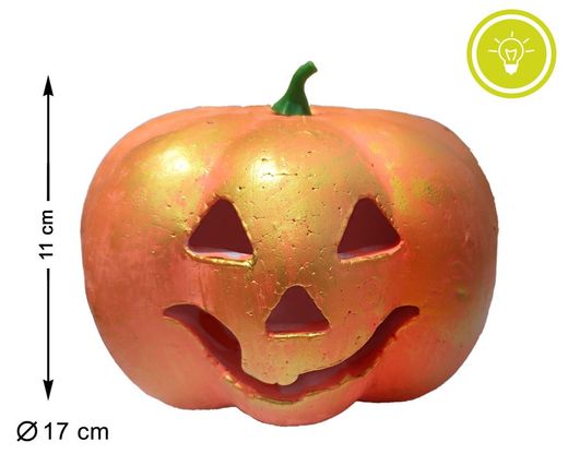 Calabaza 17Cm Luz Naranja