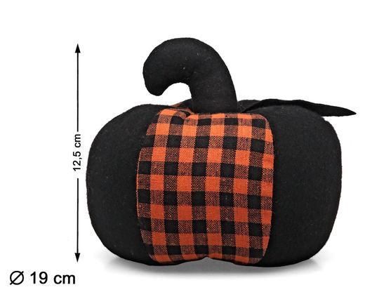 Calabaza 19 X 12.5 Cm De Tela Negro / Naranja