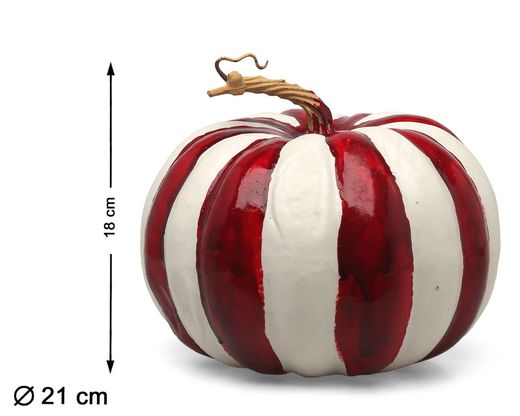 Calabaza 21X21X18 Cm Rojo Y Blanco