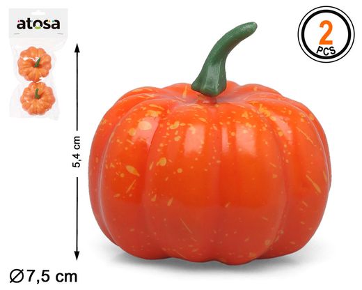 Calabaza 5.4X7.5 Cm Naranja 2 Pcs