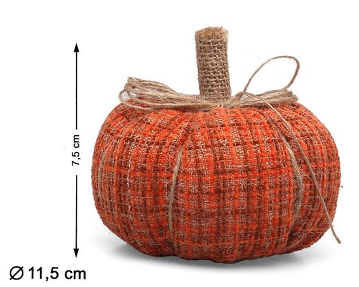Calabaza Decorativa Otoño 11.5X7.5 Cm De Tela
