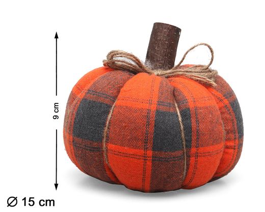 Calabaza Decorativa Otoño 15 X 9 Cm De Tela
