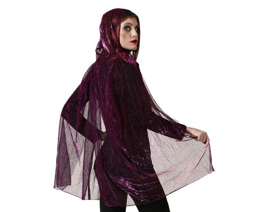 Capa Con Capucha 100Cm  Halloween Morado