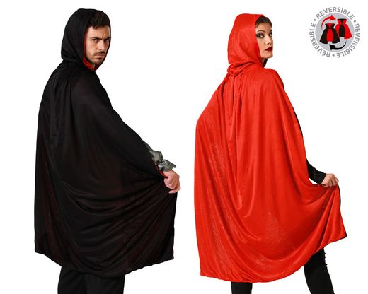 Sol/Capa Con Capucha 1.20 M Reversible Rojo - Negro 78609