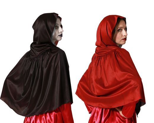 Capa Con Capucha 90 Cm Reversible Rojo - Negro 81346