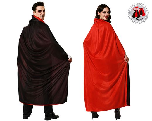 Capa Vampiro 150 Cm Reversible Rojo - Negro