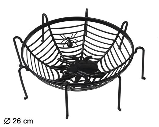 Cesta 26X10Cm Araña Negro