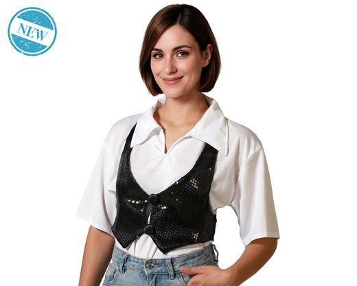 Chaleco Lentejuelas Negro 84131