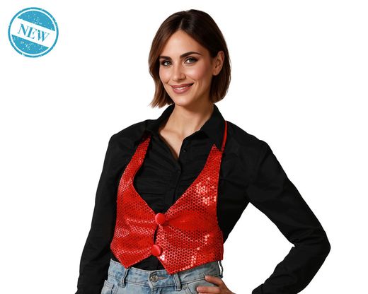 Chaleco Lentejuelas Rojo 84130