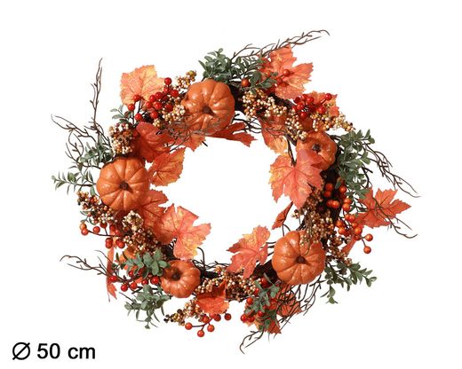 Colgante Puerta Halloween 50X50 Cm Corona Otoño