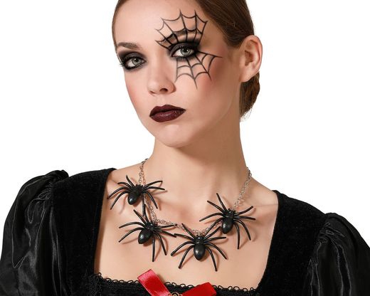 Collar Halloween Araña Negro