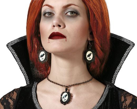 Collar Y Pendientes Cuervo