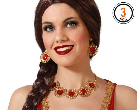 Collar Y Pendientes Dorado 80046