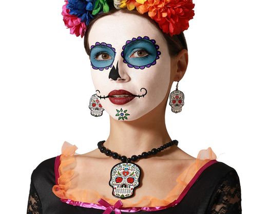 Collar Y Pendientes Muerte Mexicana