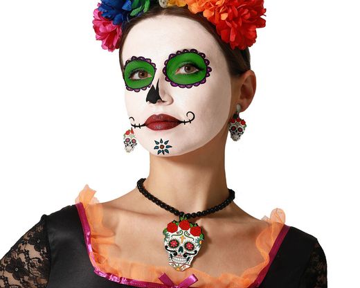 Collar Y Pendientes Muerte Mexicana