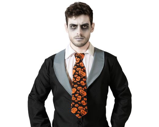Corbata Halloween 43 Cm Calabaza Pvc